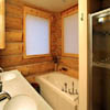 log home bathroom